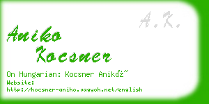 aniko kocsner business card